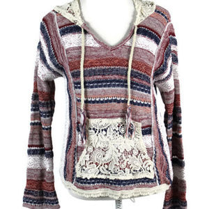 American Rag XS Baja Hoodie Striped Pullover